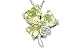 2 1/6 Carat Olive Quartz and Diamond 14K White Gold Shamrock Pendant w/Chain