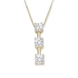 Three-Stone Diamond Drop Pendant 1/2ctw