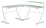 Zuo White Frosted Glass Steel Fighter Desk