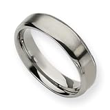 Contemporary Titanium Beveled Edge 6mm Brushed and Polished Band Size 6-13 - by Chisel