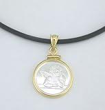 Sterling Silver and Yellow Gold Angel Coin Pendant