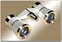 Adorama 3 x 25 Othello Opera Glass Binocular with Red Reading Light, White with Gold Trim