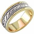 Two Tone Stylish Plait Men's Wedding Band