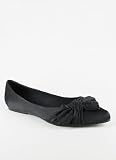 Satin Pointed Toe Flat 7.5 BLACK