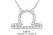 14K White Gold Diamond (1/5 Carat) Libra Pendant w/Chain