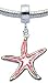 Lovely 3D Silver plated starstarfish charm - fits pandora & troll bracelets - hand polished and hand