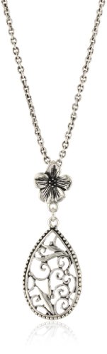 Scrolls : 1928 Jewelry Scrolls Teardrop Necklace