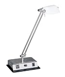 Halogen Desk Lamp with Data Port and Power Outlet