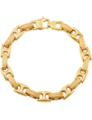 Stainless Steel Center Link Bracelet or Chain 09.00 Inch Gold-Tone Immerse lated B615