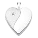14K White Gold Diamond-Accent Heart Locket Pendant (0.8