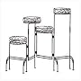BLACK 4 TIER METAL PLANT STAND SHELF FOLDABLE SCREEN