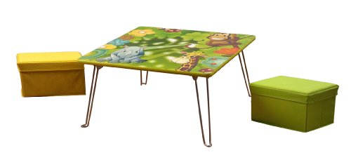 4Gr8 Kidz Jungle Series Kids Wooden Table and Storage Chairs Set