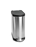 IMAGE OF simplehuman 30-Liter / 8-Gallon Slim Step Trash Can, Brushed Stainless Steel