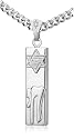 Sterling Silver Rectangle Mezuzah w/ Star of David