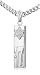 Sterling Silver and Stainless Steel Rectangle Mezuzah with Star of David