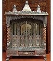 OXODIZED MANDIR MANDAP ALTER WITH DOOR WITH 3 MUNGHATS POOJA STUFF INDIA ART