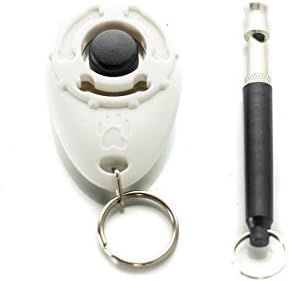 Doggie Royale (White) ★ Ultimate Dog Training Kit ★ Dog Clicker and Ultrasonic Dog Whistle Combo ★ How to Train Your Pet To Stop Barking