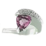 1.33Ct. Triangle Shape Pink Tourmaline And Diamond Ring