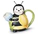 Classic Honey Bee Teapot Ceramic Yellow Black Flower