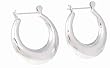 Italian Sterling Silver Large Tapered Hoop Earrings