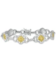 Cz Square Hammered Bracelet