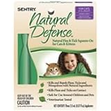 Sentry Natural Defense Flea and Tick Squeeze-On for Cats and Kittens (2.3 mL applicators - 6 month dose)