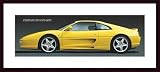 Art Poster Wood Framed Print - Ferrari 355 GTS-GTB - Artist: unknown- Poster Size: 11 X 35
