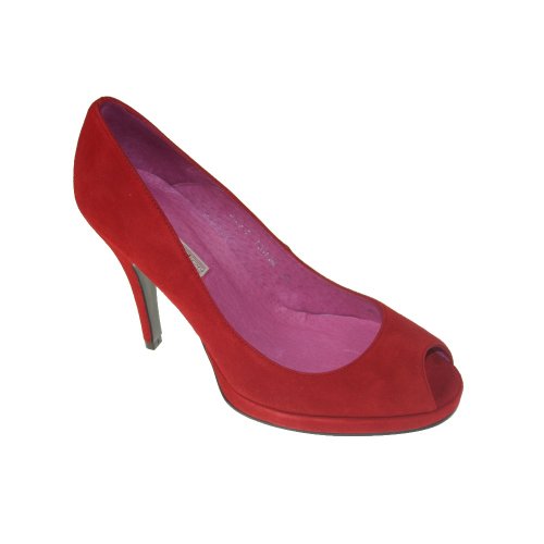 BUFFALO Schuhe - Peep-toe-Pumps 8273-158 BL - suede red Preisvergleich
