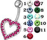 Fancy Jeweled Non-Moving Belly Ring Body Jewelry