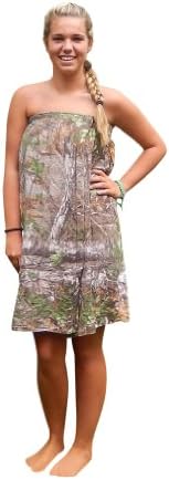 Realtree Bath Wrap, Juniors Misses Licensed Camo Towel Wrap Swim Cover Up (Juniors Size Length 28", Realtree Xtra Green Terry Towel Wrap)