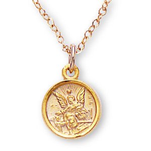 Childrens Toyshop  Jewelry : 14K Gold Filled Guardian Angel Pendant and 13-inch Chain for Children