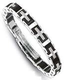 Stainless Steel Fancy Design Mens Bracelet - 8.5 Inch
