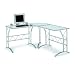 Metal Framed Glass Desk - White