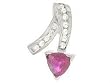 14K White Gold Ruby and Diamond Pendant