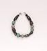 Black Recycled Glass and Silver Bead Bracelet