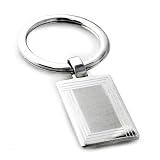 Sterling Silver Satin & Shiny Key Chain