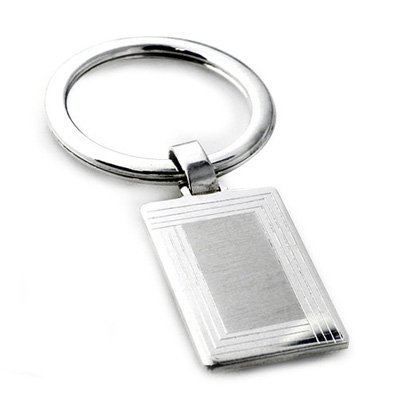 Sterling Silver Satin & Shiny Key Chain