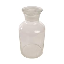 American Educational Clear Flint Glass 1000mL Wide Mouth Reagent Bottle with Ground Glass Stopper (Bundle of 5)