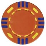 Real Clay 12 Striped Tri Color Poker Chips, 25 14 gram Orange Poker Chips