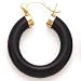 14k Gold & Black Onyx Thick Hoop Earrings