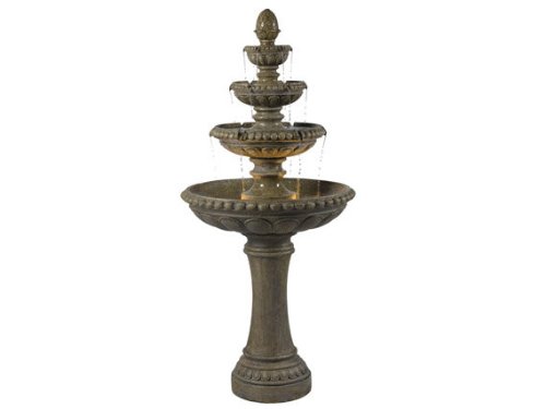 Rialto Two Light Outdoor Floor Fountain in Tuscan Earth