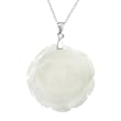 FOJO's Carved White Quartz Rose Pendant