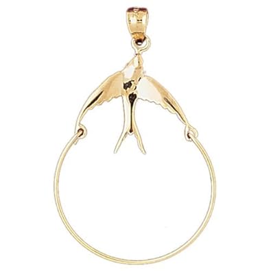Cheap Girls Jewelry Dazzlers Solid 14k Gold Love Bird Charm Holder Charm Pendant Available in three colors from jewelsberry (weights: 2.1 grams only) For Sale