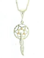 Classy! Black Hills Gold Sterling-silver Yellow-gold Dream catcher pendant-necklace
