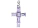 STERLING SILVER 5.78CTW AMETHYST CROSS PENDANT