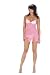 2 PC. Underwired satin trim chemise with embroidered flocked hearts, and matching G-string. image 1