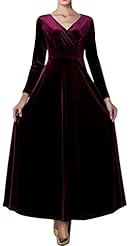 Sexy Long Sleeves Velvet Maxi Dress 
