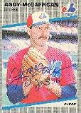 Andy McGaffigan, Montreal Expos, 1989 Fleer Autographed Card