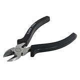 uxcell 斜めカッティングプライヤー　ダイアゴナルカッティングプライヤー 金属ワイヤ　ブラック　シルバートーン　締め付け　被覆プラスチック　16㎝