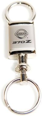 Nissan 370Z Satin Chrome Valet Keychain with Detachable Ring Key Fob Official Licensed